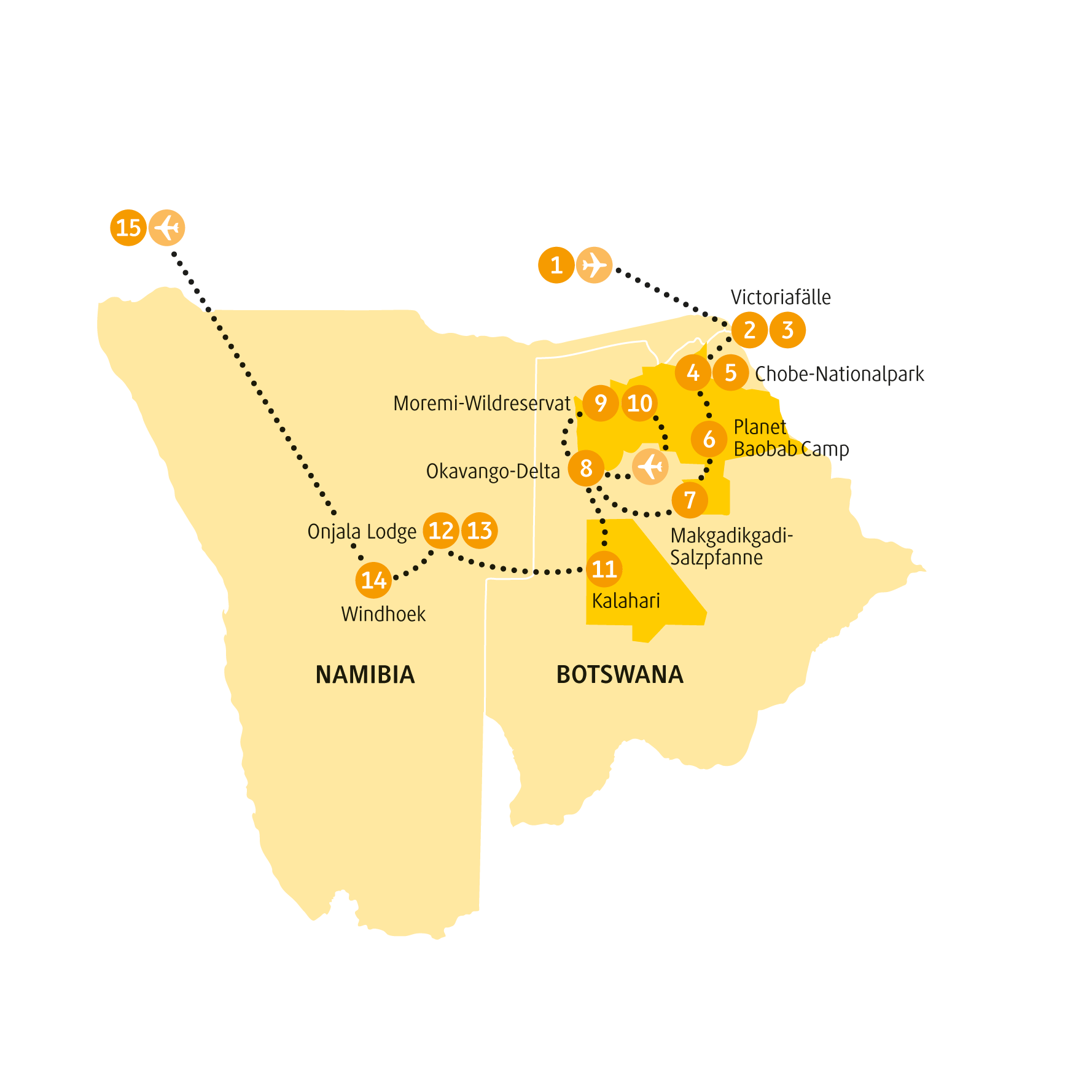 Reiseroute BWOKA-LH