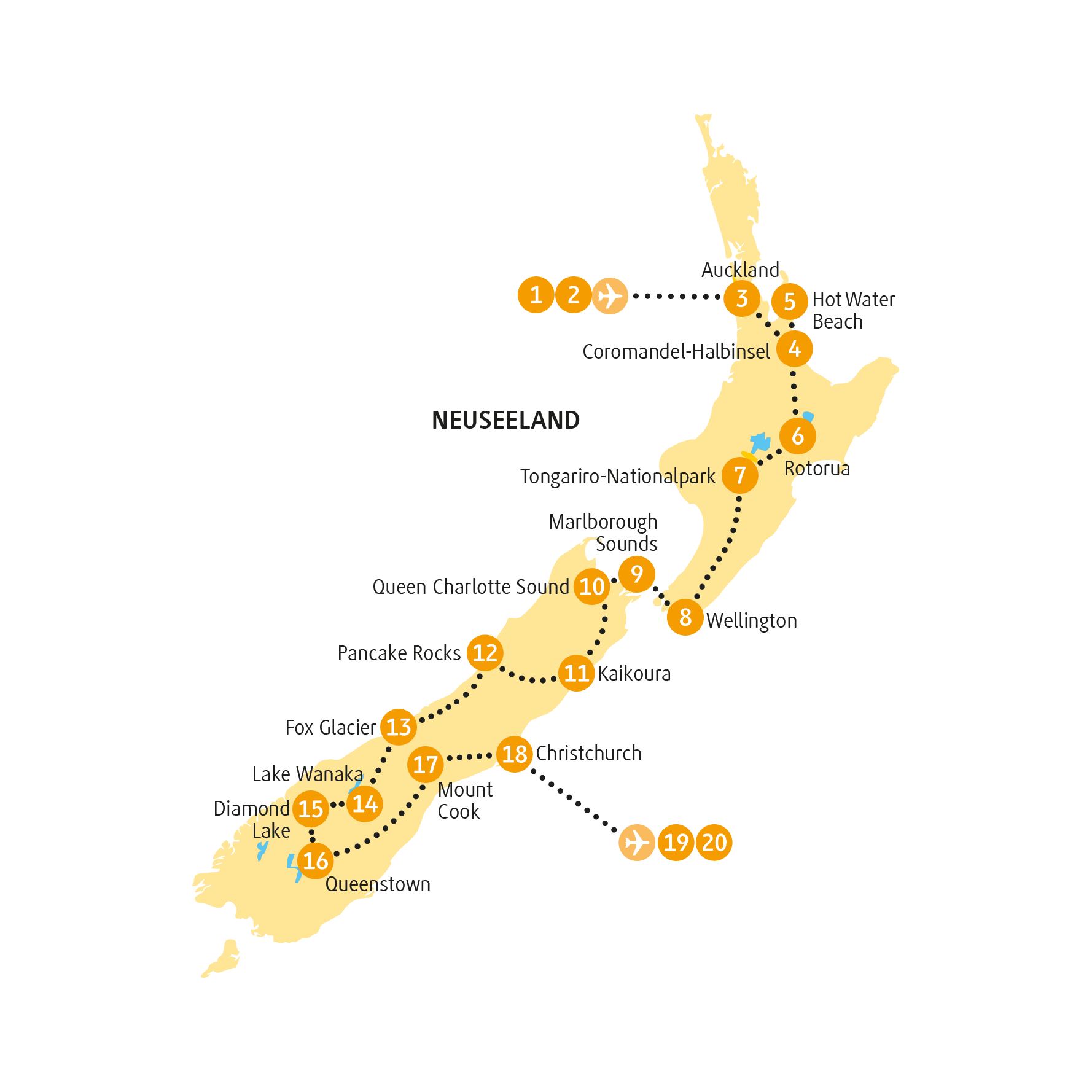 Reisekarte NZQUE