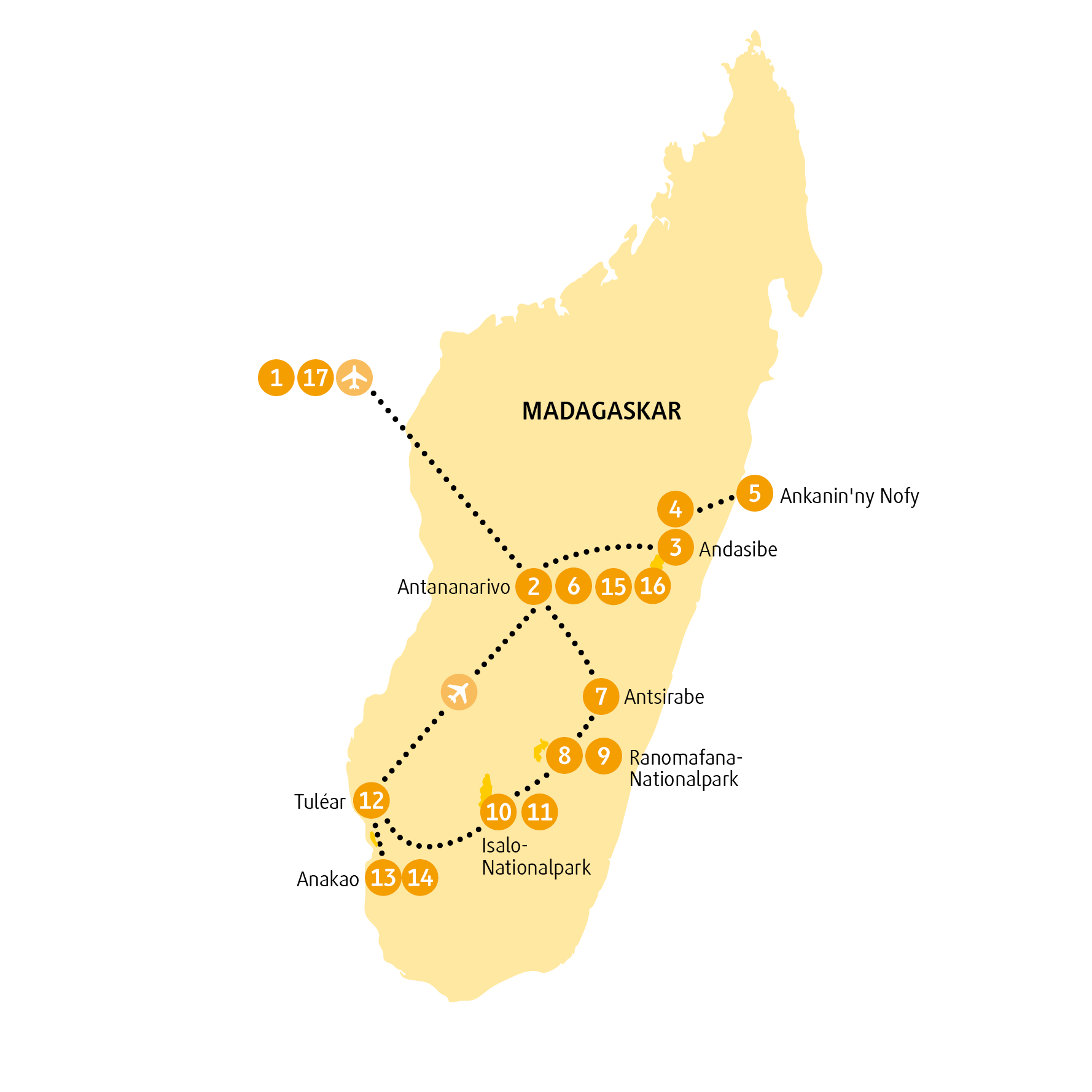 Reiseroute MGISA